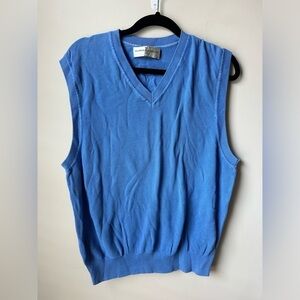 Fairway & Greene Golf Sweater Vest Medium Blue  V Neck